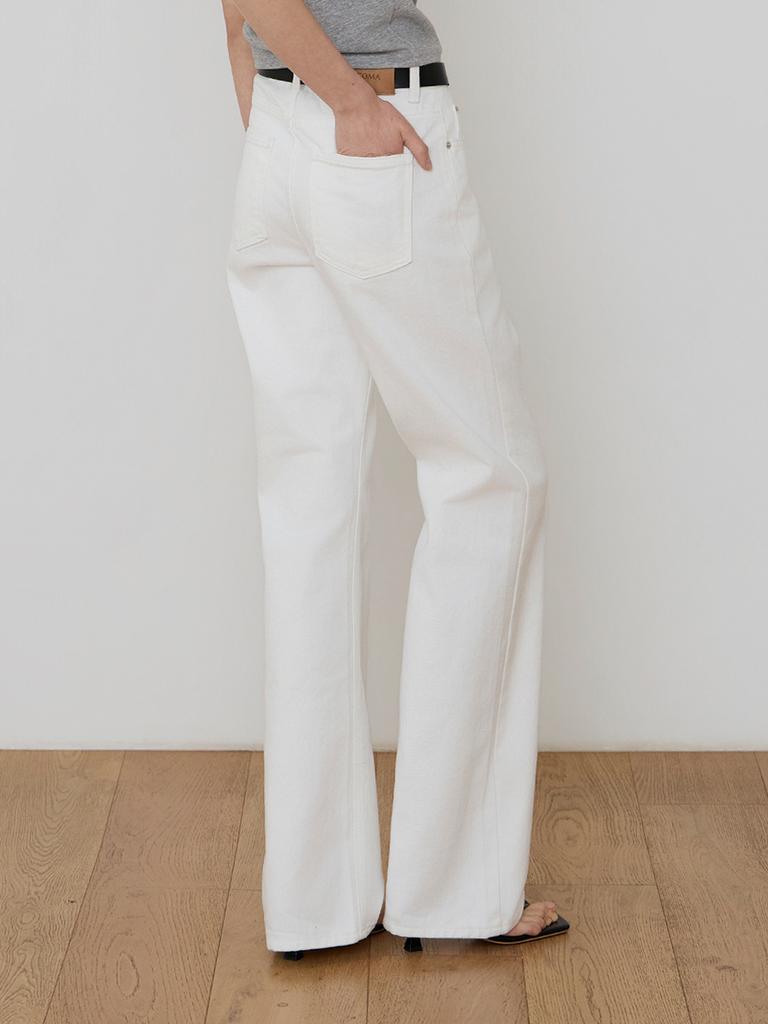 Kkomma Cmj36 Soft Ivory Bootcut Denim Pants