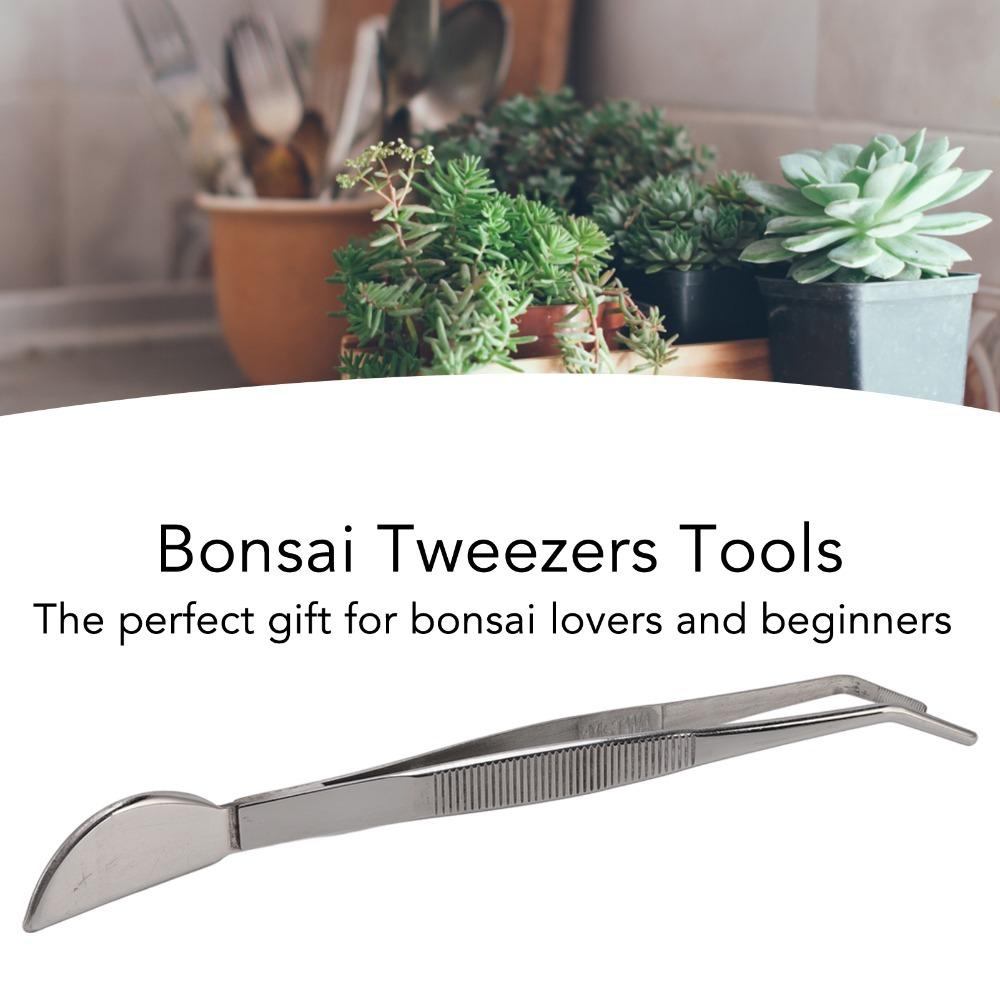 Rust Proof Bonsai Tweezers Set Crescent Moon Head Rake Spatula Tools Stainless Steel Tweezers