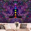 Seven Chakras Wall Hanging Cloth Digital Printed Matte Decorative Tapestry for Yoga Bedside Home 180x150cm