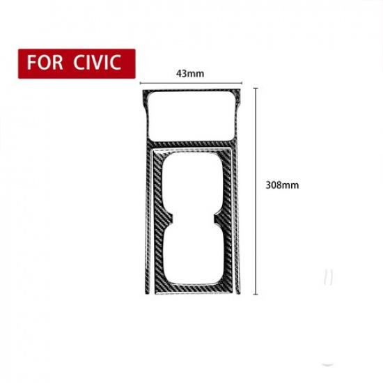 2Pcs For Honda Civic 2006-11 Carbon Fiber Interior Water Cupholder Cover Trim
