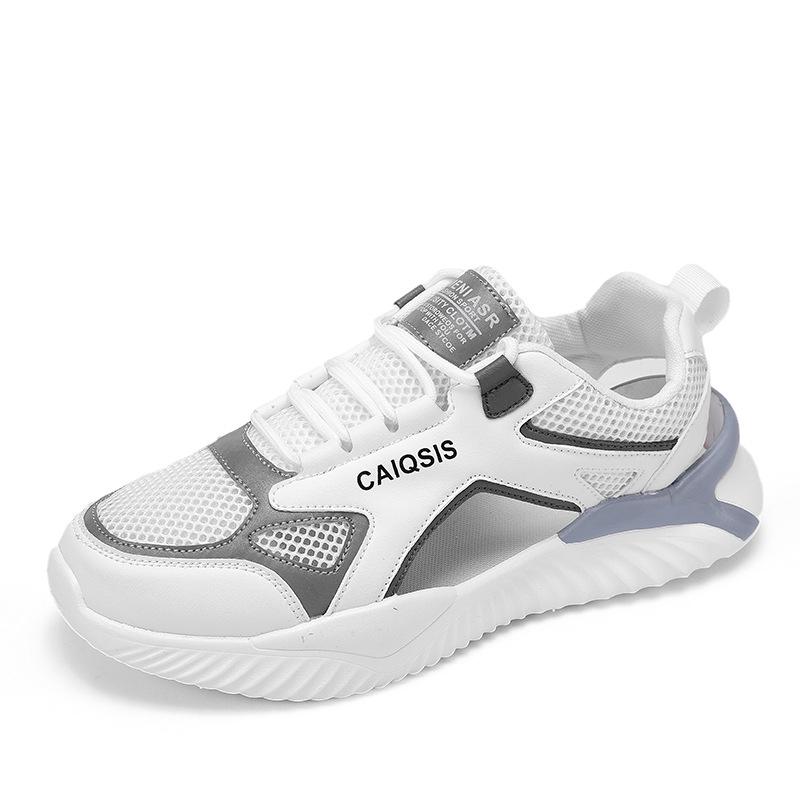 

Spring Trendy Mesh Casual Running Shoes - Breathable, Hollow Design, Lace-Up Flats for Teens 40 сірий колір/білий