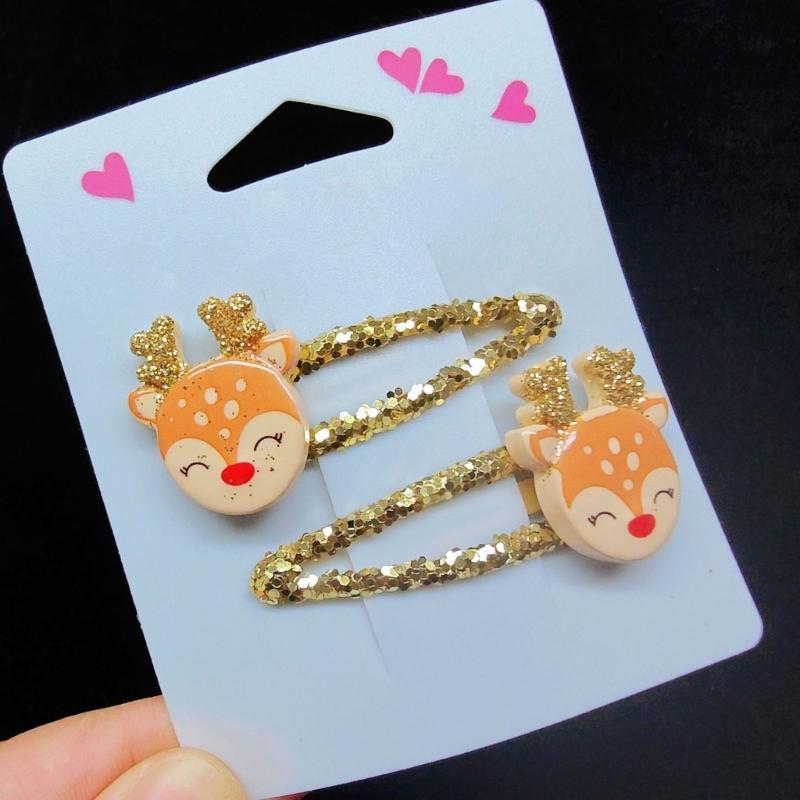 Lovely Christmas Hair Clip Sequined Nonslip Strong Clip Santa/Tree Decors For Christmas Holiday Hair Styling Accessories