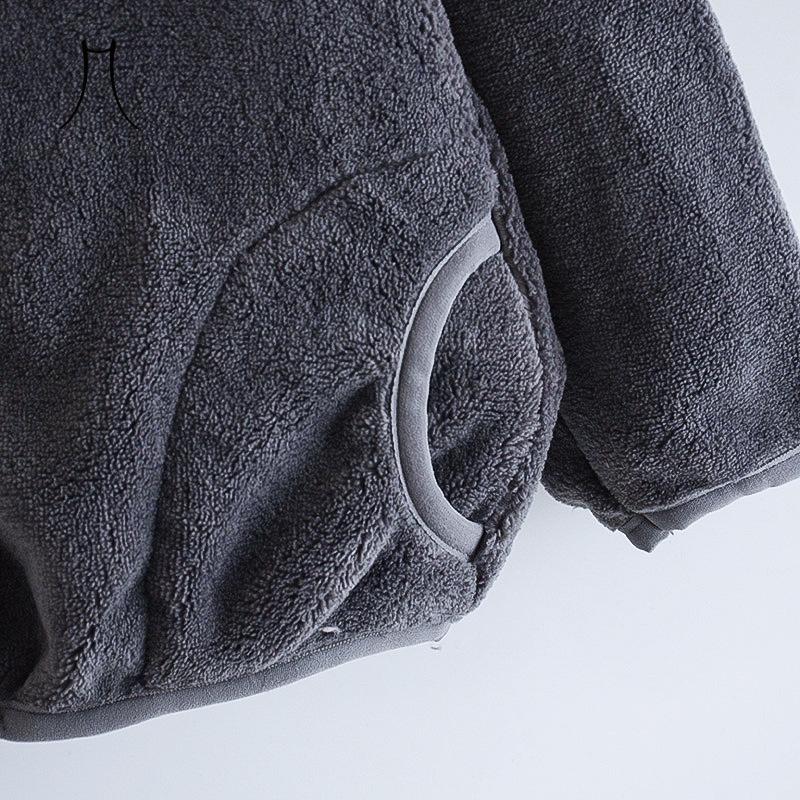 Boys Velvet Jacket New Baby Children's Clothes Western Style Girls Winter Clothes Thickened Flannel Top Fashion Casual Coat