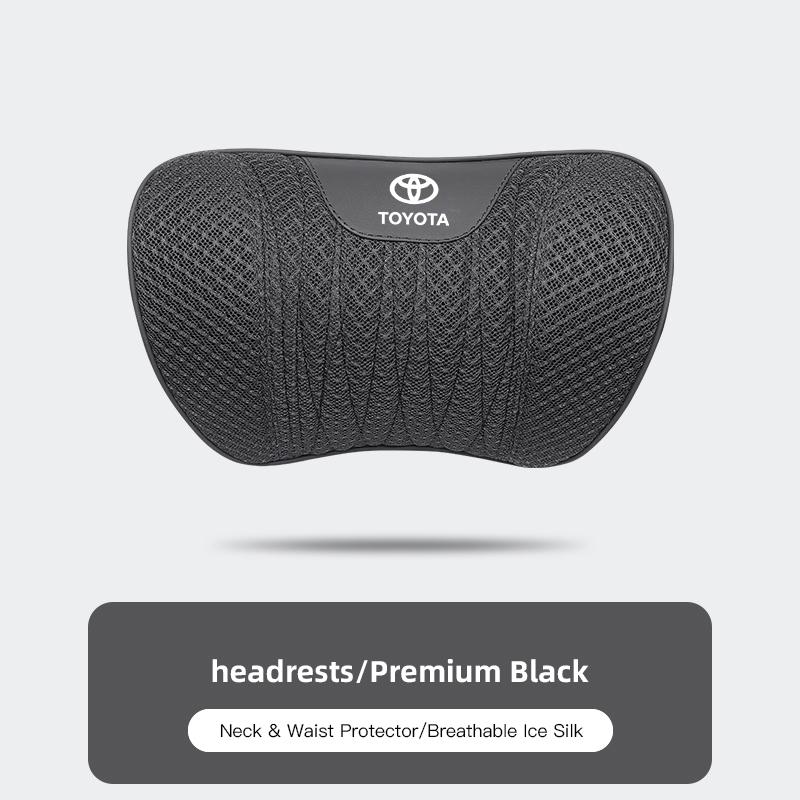 Hub Caps Ice Silk Fabric Car Headrest Lumbar Pillow Seat Cushion Accessories For Toyota Corolla Yaris Aygo Camry Auris Avensis P