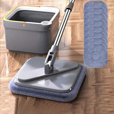 Magischer Bodenreiniger Kehrmaschine Bodenreinigung Mopp & Eimer Set Auswringmopps 360° Drehung Flachmopp Besen Staubmopp Reiniger
