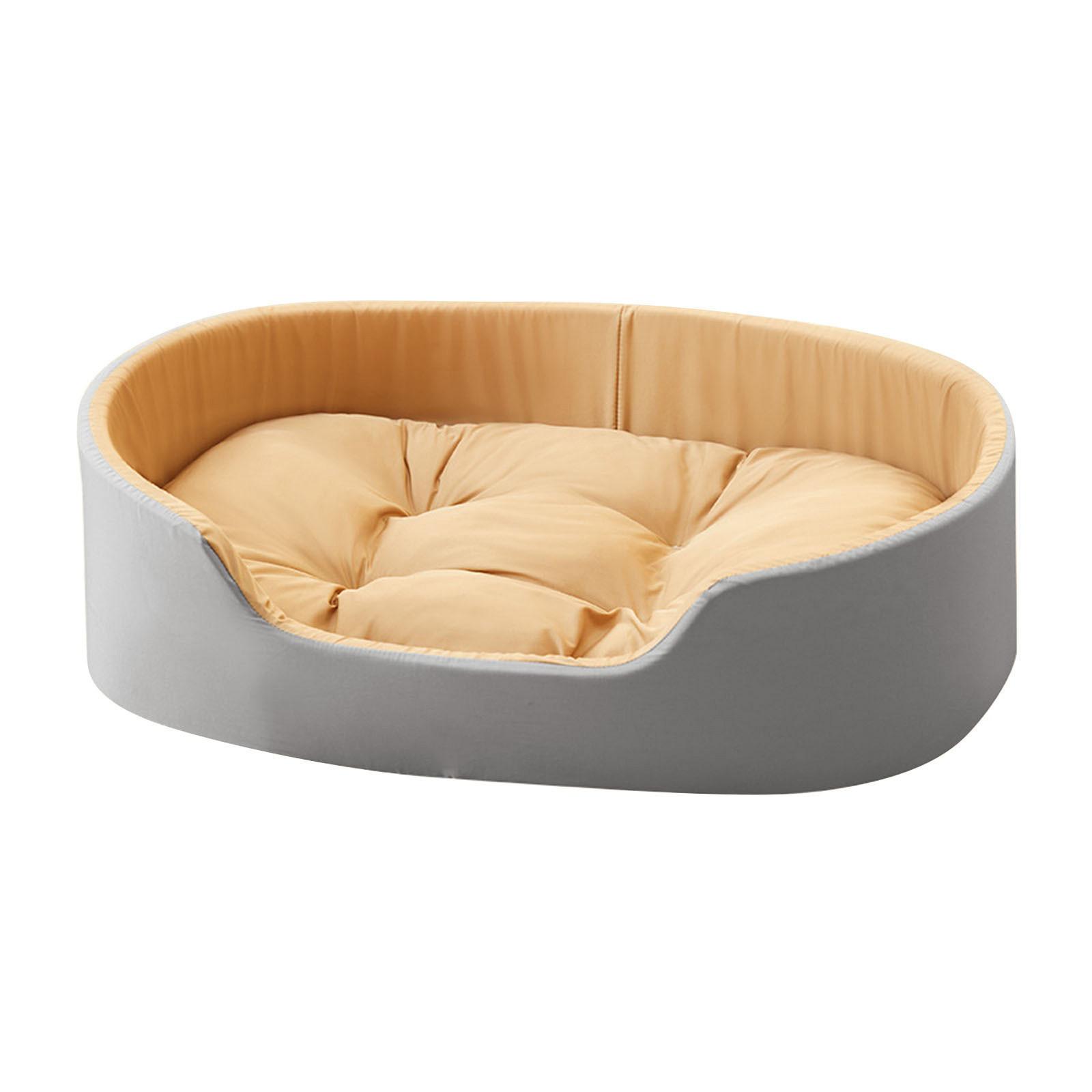 

Лежанка для маленьких и средних собак и кошек, моющаяся делюкс, нескользящее дно, высокие и низкие бортики, со съемным универсальным матрасиком, не прилипает шерсть S светло-коричневого