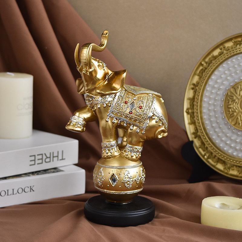 26cm Resin Elephants Wildlife Statue Sculpture Decoration Abstract Animal Figurine Room Desk Home Interior Decorating Gift