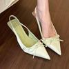Women's Sandals 2025 Summer New Pointed Toe Thin Heel Solid Color High-quality Fashion Sandals Banquet Sandalias De Mujer