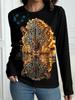 Autumn Leopard 3D Print Long Sleeve T-Shirt Women's Casual T-shirts Fashion Oversized Tops Y2K Tees Streetwear Female Clothing