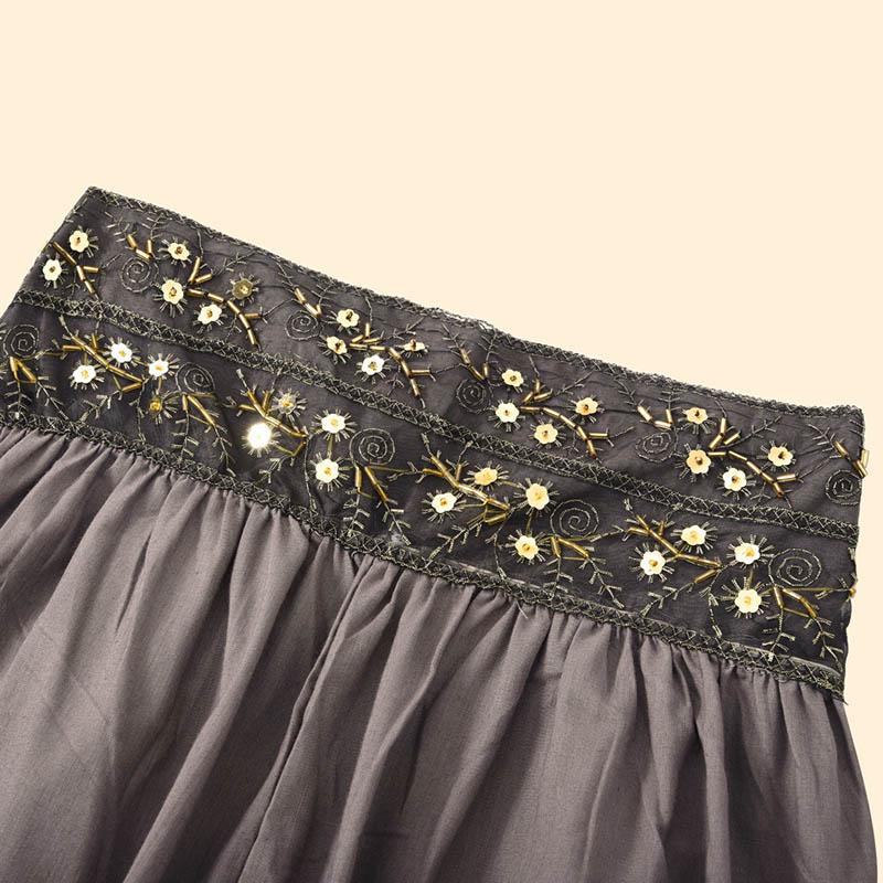 Hemp Wide-legged Pants Women Thin Simple Elastic Waist Versatile Casual Pants Seven Pants