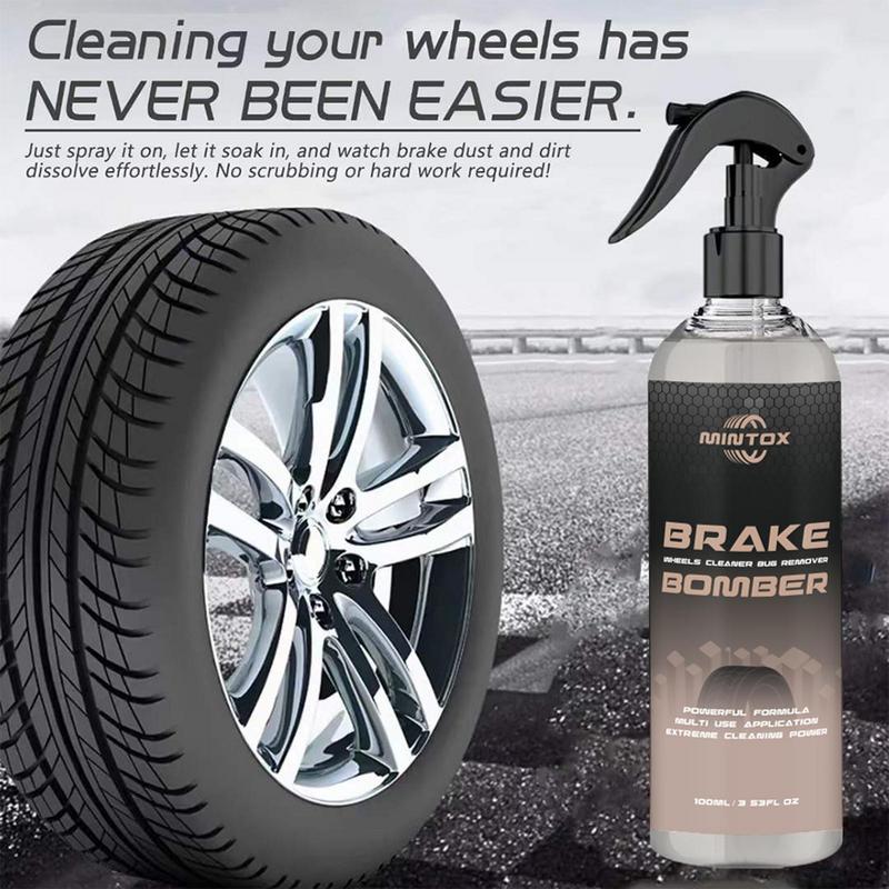 100ml Powerful Cleaner Brake Stealth Brake Bomber Spray Can with Sponge and Wipe Effective Brake Dust Remover Quite Brake Clean