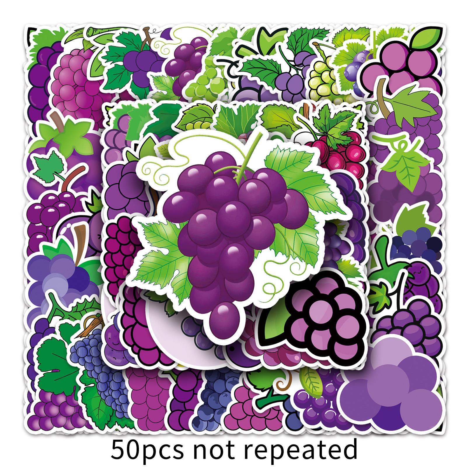 

50 Виноград Дудл Персонализированный Мультяшный Фрукт Детский Сделай Сам Мобильный Чехол Стакан для Воды Наклейка на Багаж Водонепроницаемый