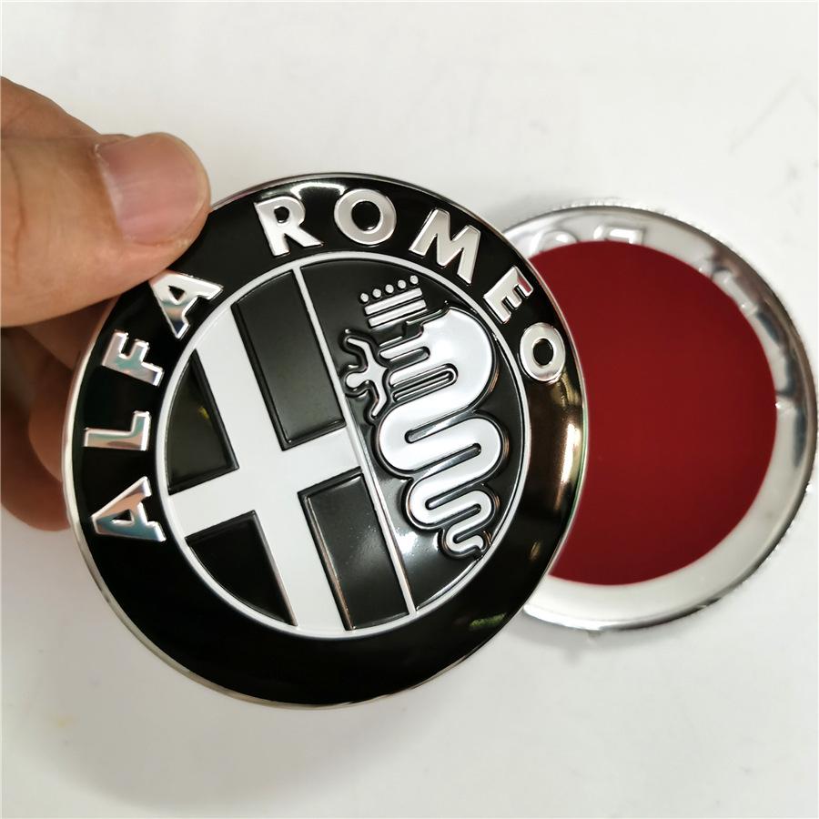YCSBJ1 74MM for Alfa Romeo Logo Giulietta Mito Giulia 147 156 Stelvio 159 Emblem Allloy Sticker Car Front Rear Trunk Badge Accessories