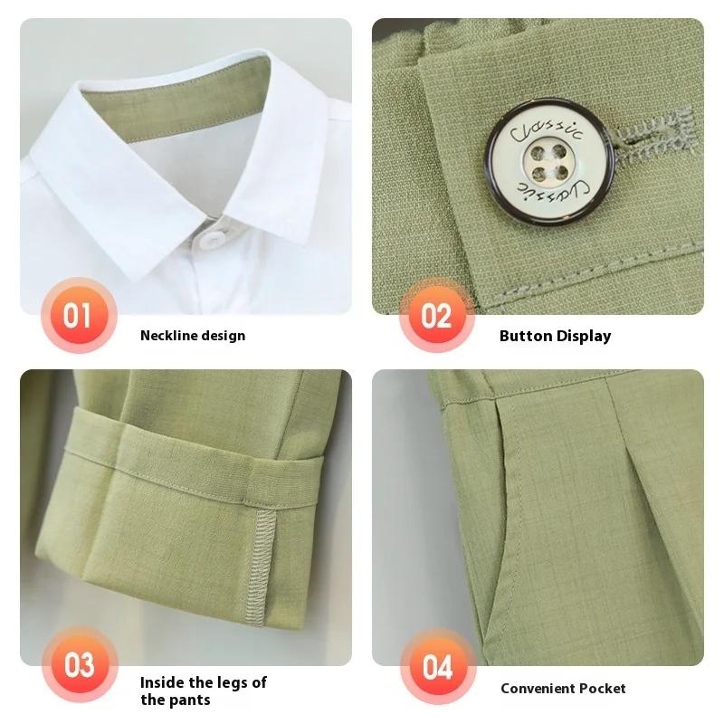 Dětský narozeninový smokingový oblek Letní britský styl Chlapecký svatební oblek Set Bílý Elegantní Dětské sborové vystoupení Formální oblečení 6 8 L