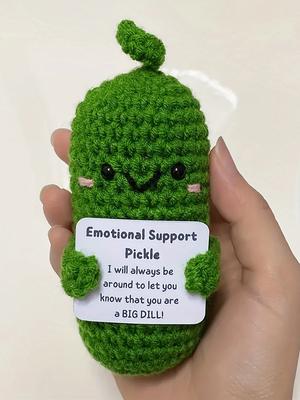 Lindo muñeco de peluche hecho a mano, tejido en forma de pepino, con mensaje positivo, regalo de San Valentín, Año Nuevo y cumpleaños para niños y parejas.