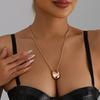 European and American Jewelry Ins Style Simple Oval Water Drop Pendant Collarbone Chain Light Luxury Fashion Necklace Sweater Chain Women