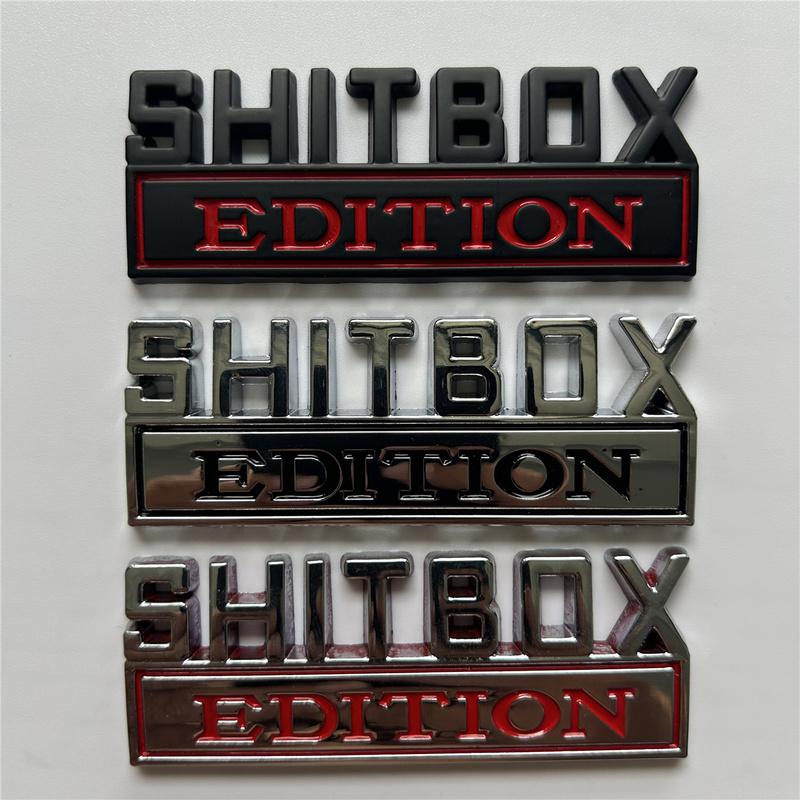 3D SHITBOX Edition Emblem ABS Car Badge Car Tail Trunk Side Body Stickers Vehicle Sticker Decal For Cars Trucks S