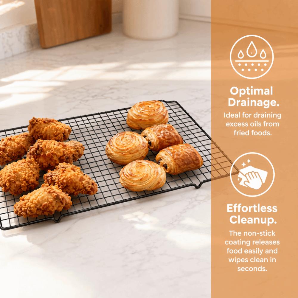 Stainless Steel Cooking Grill Tray Nonstick Surface Wire Cooking Net  BBQ Biscuit Cake Bread