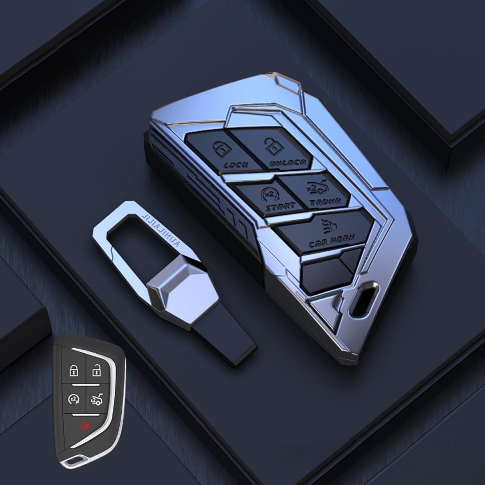 Zinc Alloy Car Key Case Shell For Cadillac Ats-L Xts Xt4 Xt5 Xt6 Cts Ct4 Ct5 Ct6 Ats 28T Srx Escalade Keychain Auto Accessories