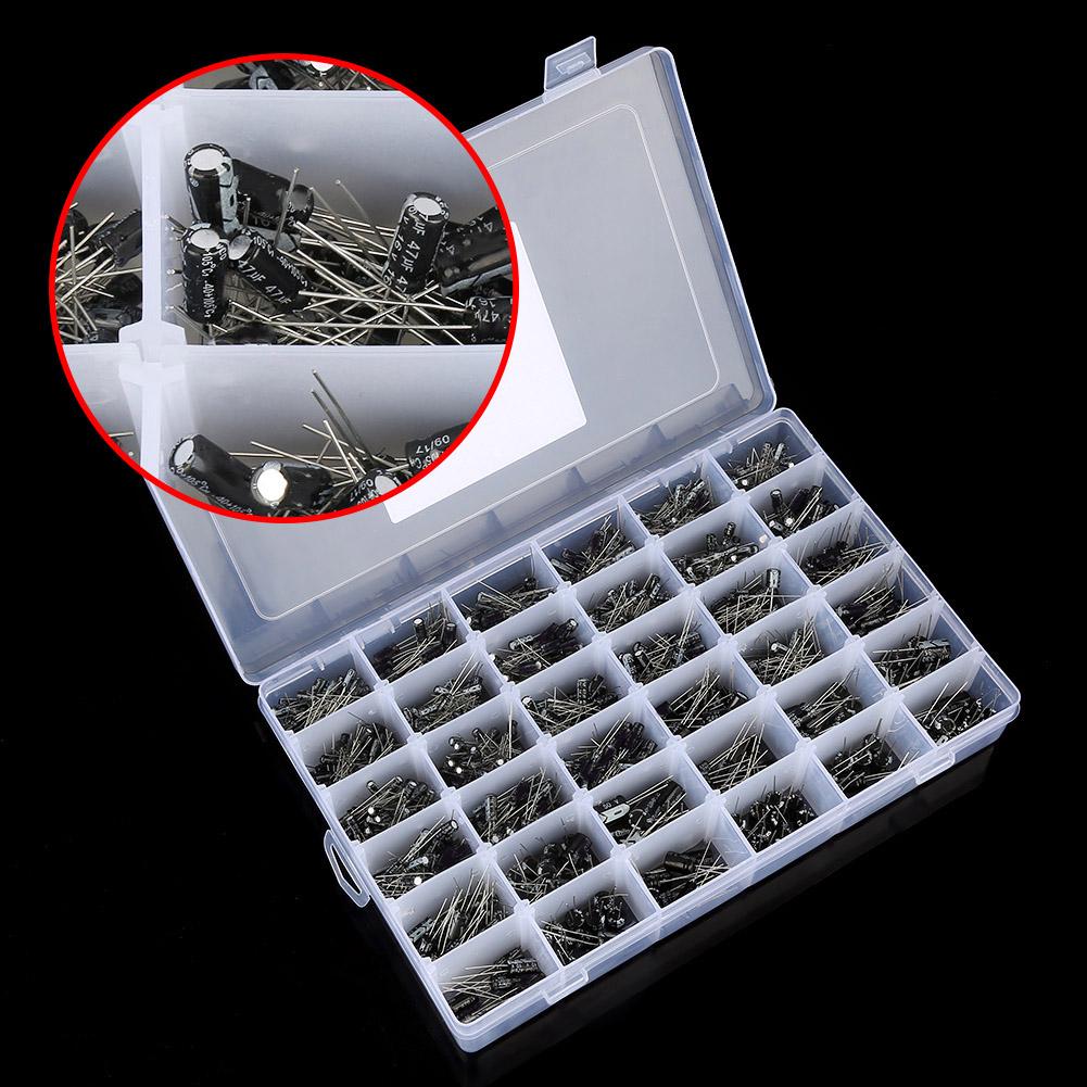 1000 Stück 36 Werte Elektrolytkondensator Sortiertes Kit 10V 50V 0,1uF bis 1000uF