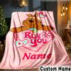 Custom Name Scooby Dog Blanket Bedding Blanket Picnic Blanket for Women Men, Throw Blankets for Couch Bed, Christmas and Halloween Gifts