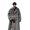 Men's British Style Wool Trench Coat - 2024 Autumn/Winter Trend, High-End Mid-Length Thick Jacket