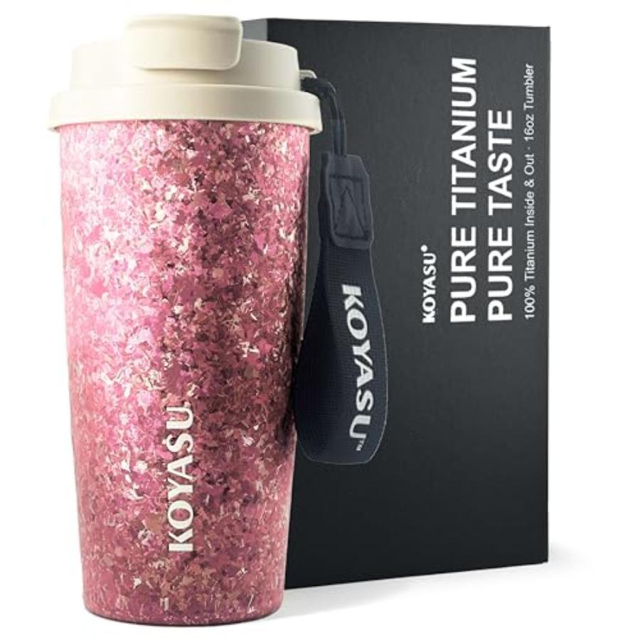 

Ti-Zero 16oz Titanium Tumbler [Cosmic Amethyst] - Premium Aesthetic Gift for Her Healthy Zero-Taste Tea Flask Lightweight Hypoa 1L