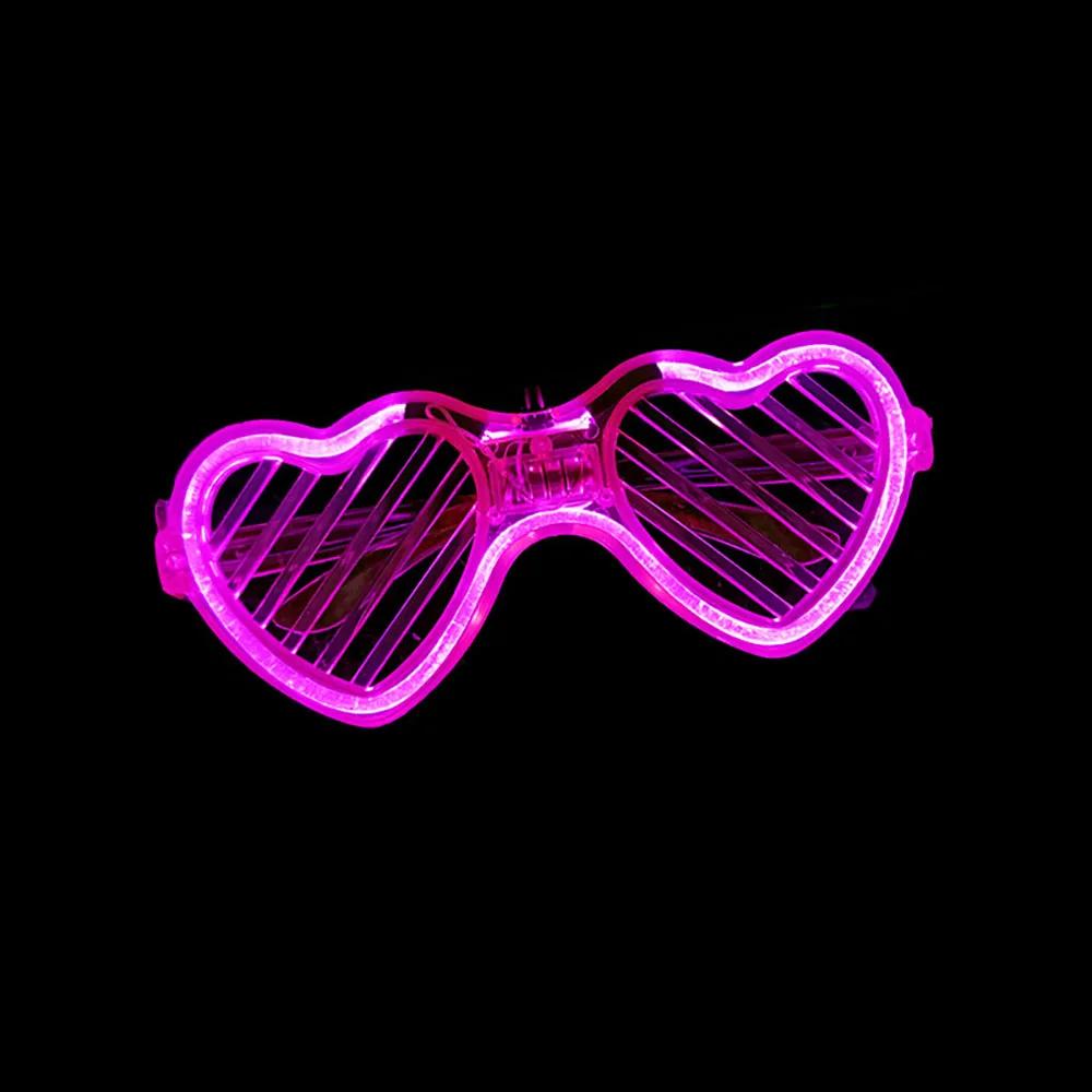 1/5PCS LED Glasses Glow In The Dark Heart Shaped LED Light Up Sunglasses Glow Neon Party Favor for Kids Adults Party Supplies