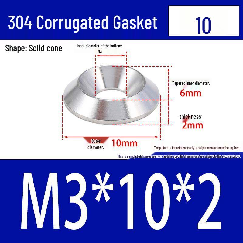 304 Stainless Steel Decorative Conical Fish Eye Washer for M3-M10 Countersunk Holes