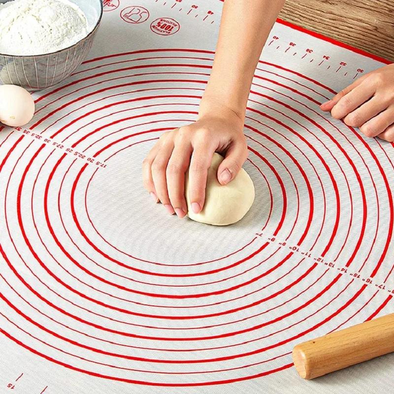 40*50cm Large Silicone Baking Mat Non Slip Pastry Dough Mat Pie Crust Rolling Mat Fondant Placemat Oven Liner with Measurement