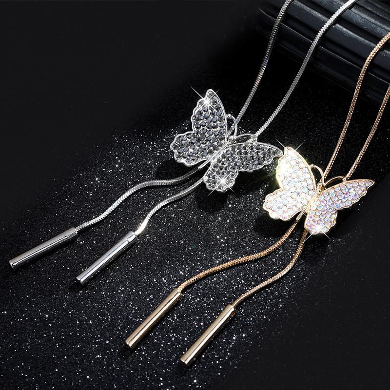 Elegant Butterfly Necklace For Women Long Fashion Sweater Chain Vintage Accessory