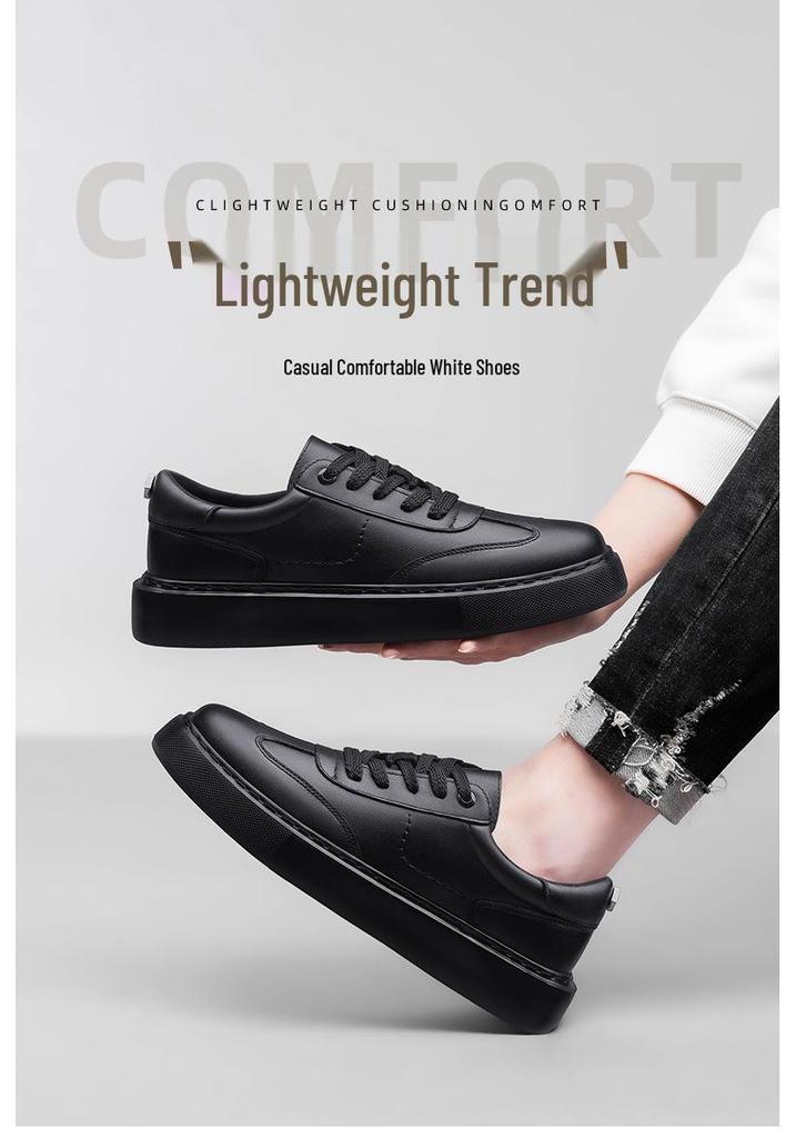 Men's Spring Collection: White Trendy Non-Slip Thick Sole Casual Sports Board Shoes