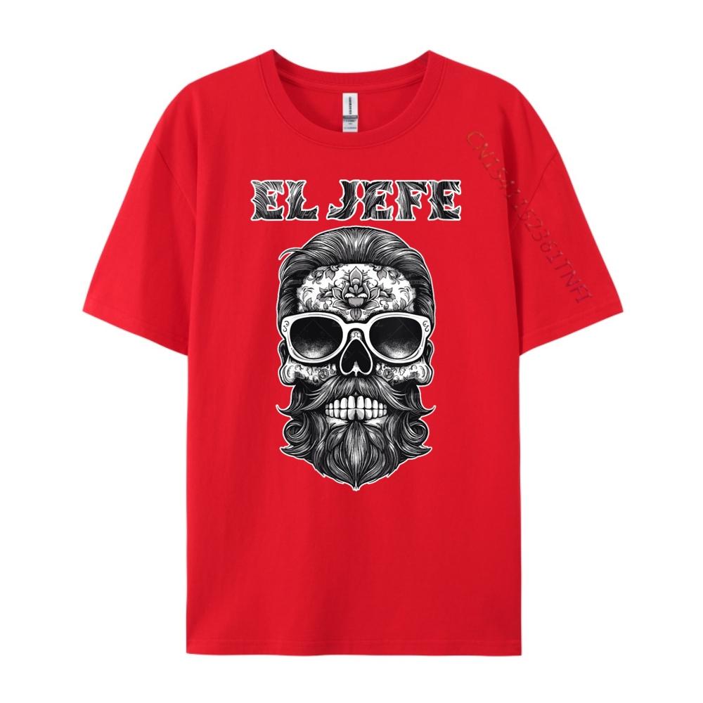 Womens El Jefe Sugar Skull Unisex Dia De Los Muertos Mexican Black Graphic T Shirts Unisex s Shirt designer clothes S
