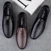 Men Leather Shoes Slip On Business Office Loafers Fashion Driving Shoes Mens Moccasins Outdoor Lightweight Casual Shoes Men