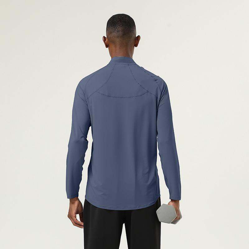 Men's Quick-Dry Stand Collar Long-Sleeve Elastic Fitness Shirt