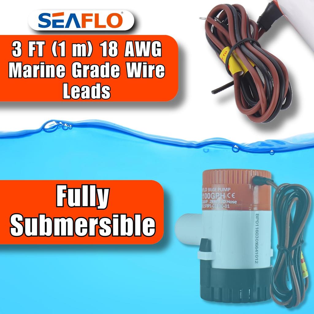 SEAFLO 01 Series 1100 GPH Bilge Pump - , 1-1/8" Outlet, Marine Submersible Pump