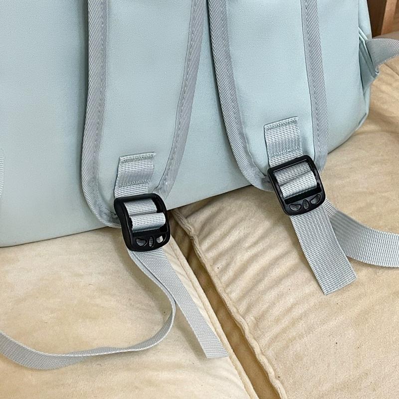 Student Schoolbag Women's Large Capacity Solid Color Backpack