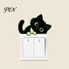 Self Adhesive Socket Decals Glow in The Dark Black Cat Wall Sticker, Luminous Self-Adhesive Light Cute Switch Decal, Decorative Room Decor for Bedroom