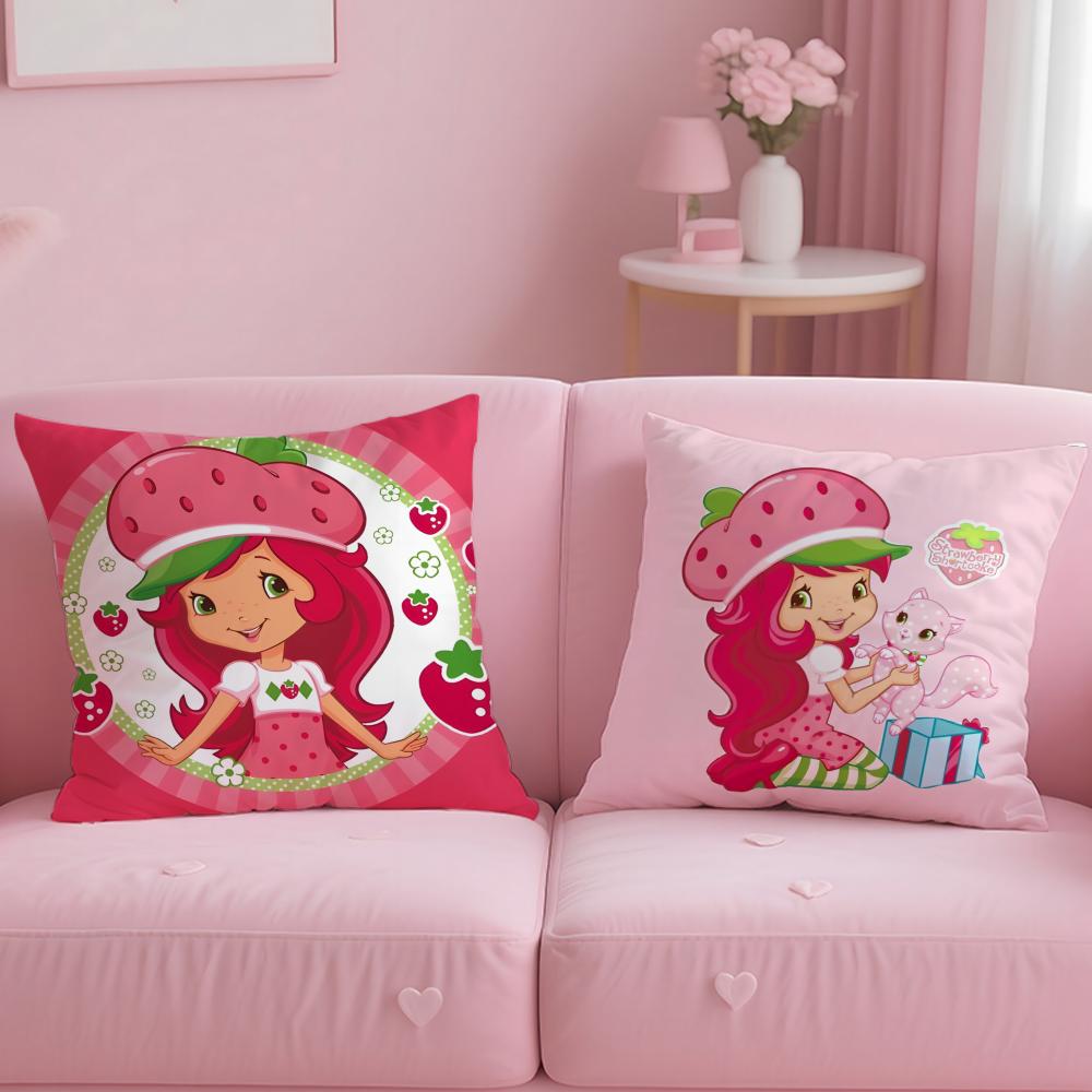Hot S-SStrawberry Shortcake Cushion Cover Comfortable Reversible Pillow Cover Ideal for Car Sofa Bedroom & Beyond