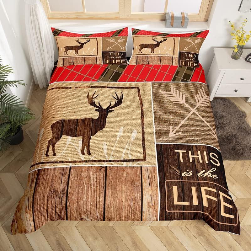 Bear King Queen Duvet Cover Rustic Western Wildlife Comforter Cover Pine Cone Farmhouse Wooden Bedding Set Polyester Quilt Cover