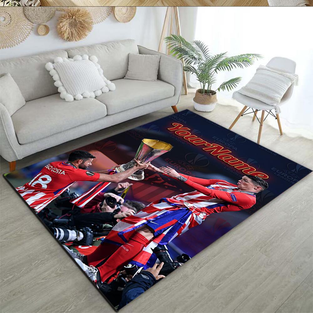 Atletico Madrid Customized Name Floor Rug Office Rug Design for Outdoor Decorate Room Playrooms Study Room Anti-slip Rug Decorate Offices