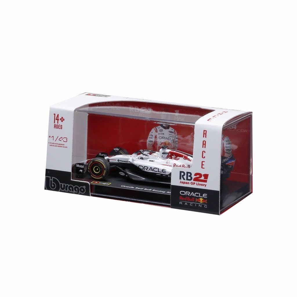 Kyosho BURAGO Scale Oracle Red Bull Racing RB21 2025 Japanese GP 1 Verstappen Driver with Clear Finished Model BUR38234JPV 1/43 No. M. Case,