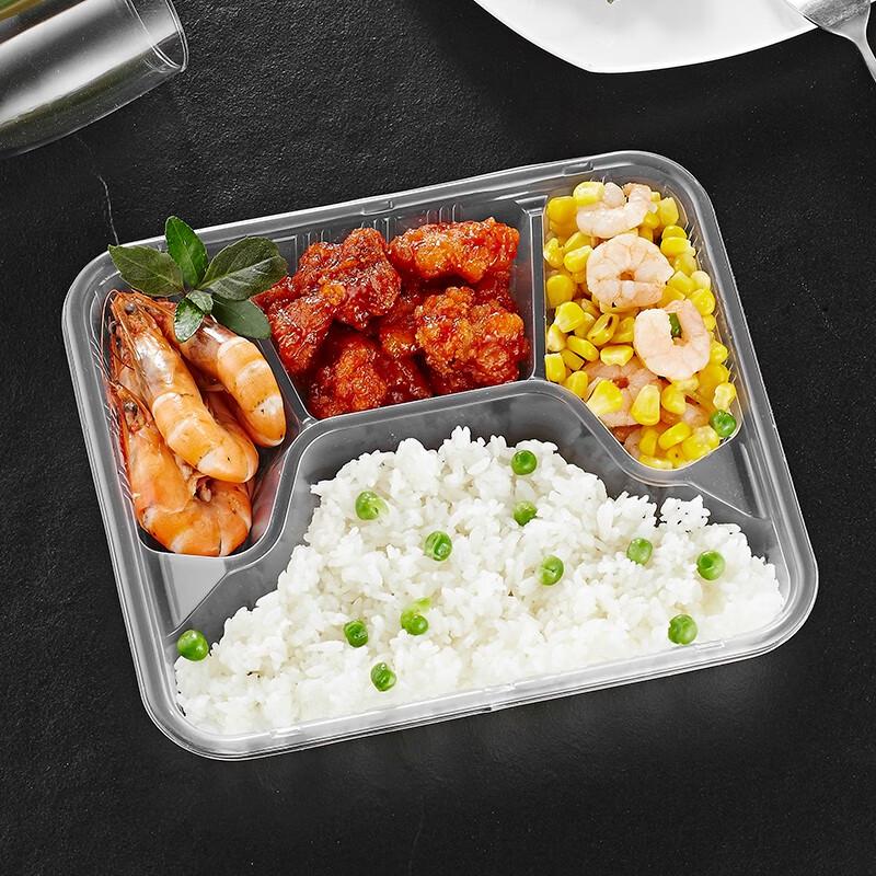 Disposable 4-Compartment Plastic Takeout Food Containers