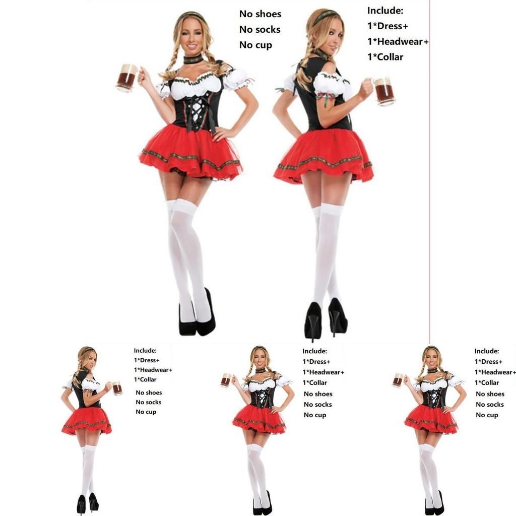 Hochwertiges Oktoberfest Bier Kellnerin Dirndl Outfit Ideal für Themenpartys