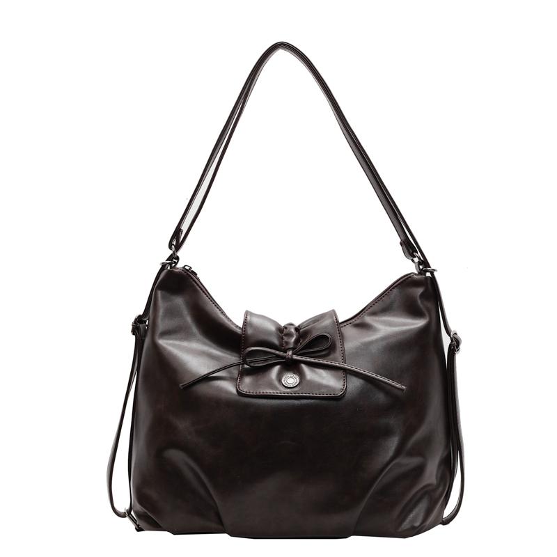 Large Capacity Commuter Bag Multi-Function Backpack Women's Bow Tote Bag Soft Leather Shoulder Bag