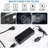 Convertitore adattatore di alimentazione per auto, convertitore di tensione, adattatore da 230 V a 12 V per raddrizzatore per frigorifero con presa accendisigari per lampade a LED e ventilatori
