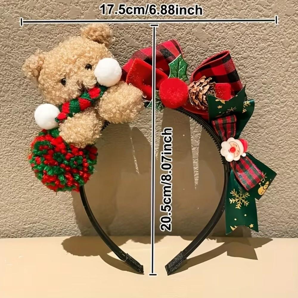 Adjustable Christmas Headband Lightweight Hair Clip Cute Bear Hair Accessory