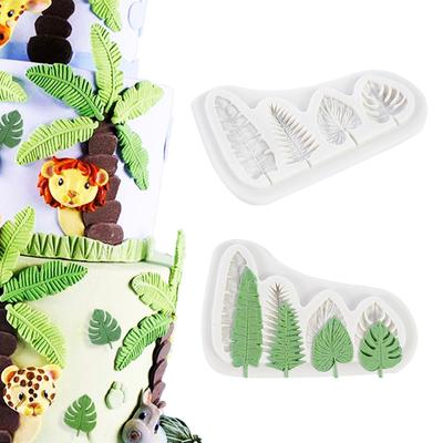 Palmenblätter Silikonform DIY Fondant Kuchen Dekorationswerkzeuge Schildkrötenblatt Schokolade Süßigkeiten Backform Dschungel Geburtstagsparty Deko