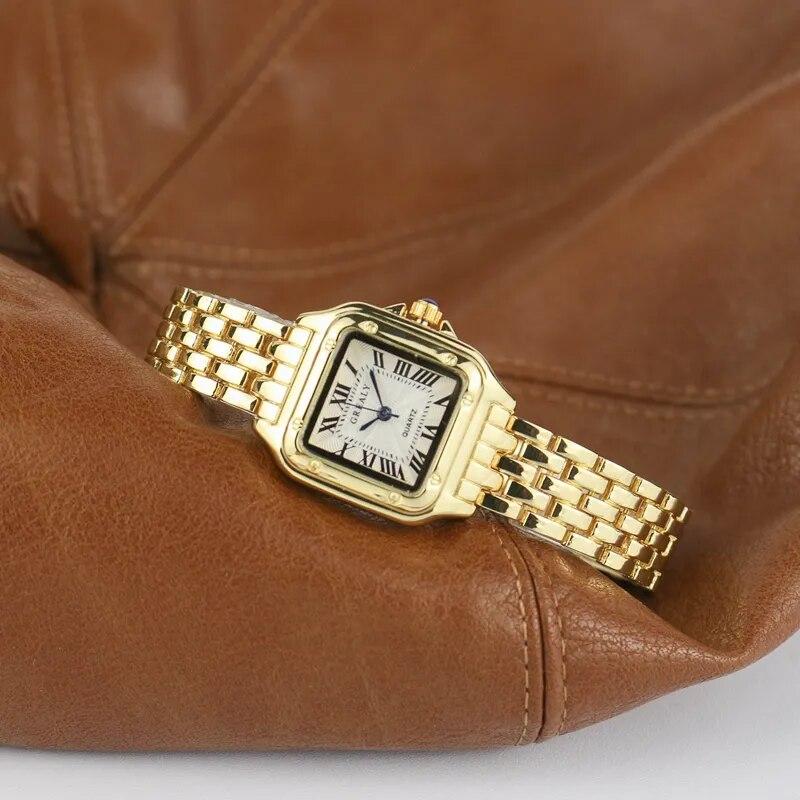 Luxury Square Women's Watches Brand Ladies Quartz Wristwatch Classic Silver Simple Femme Steel Band Relogio Feminino