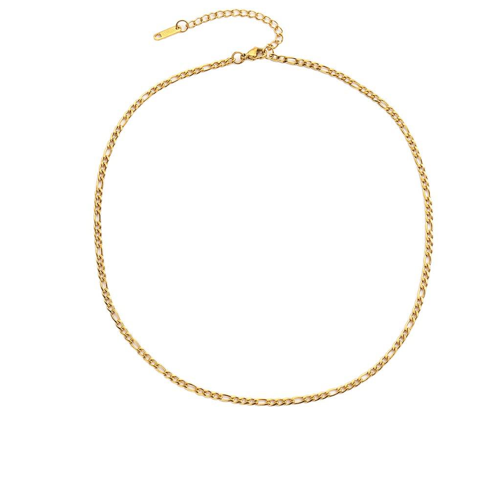 Women's Simple Figaro Chain Necklace - Elegant Designer Choker for a Subtle Look